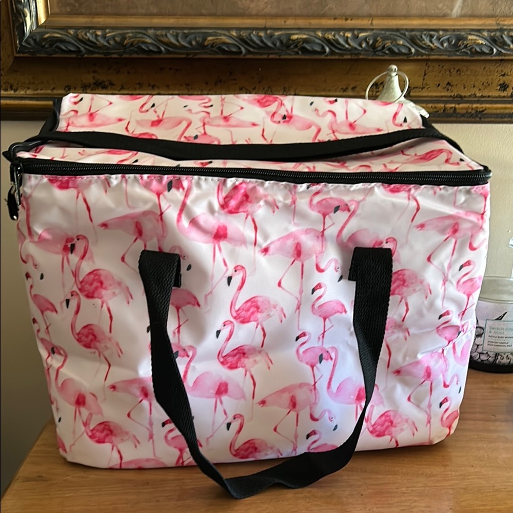 Flamingo Print Insulated Bag